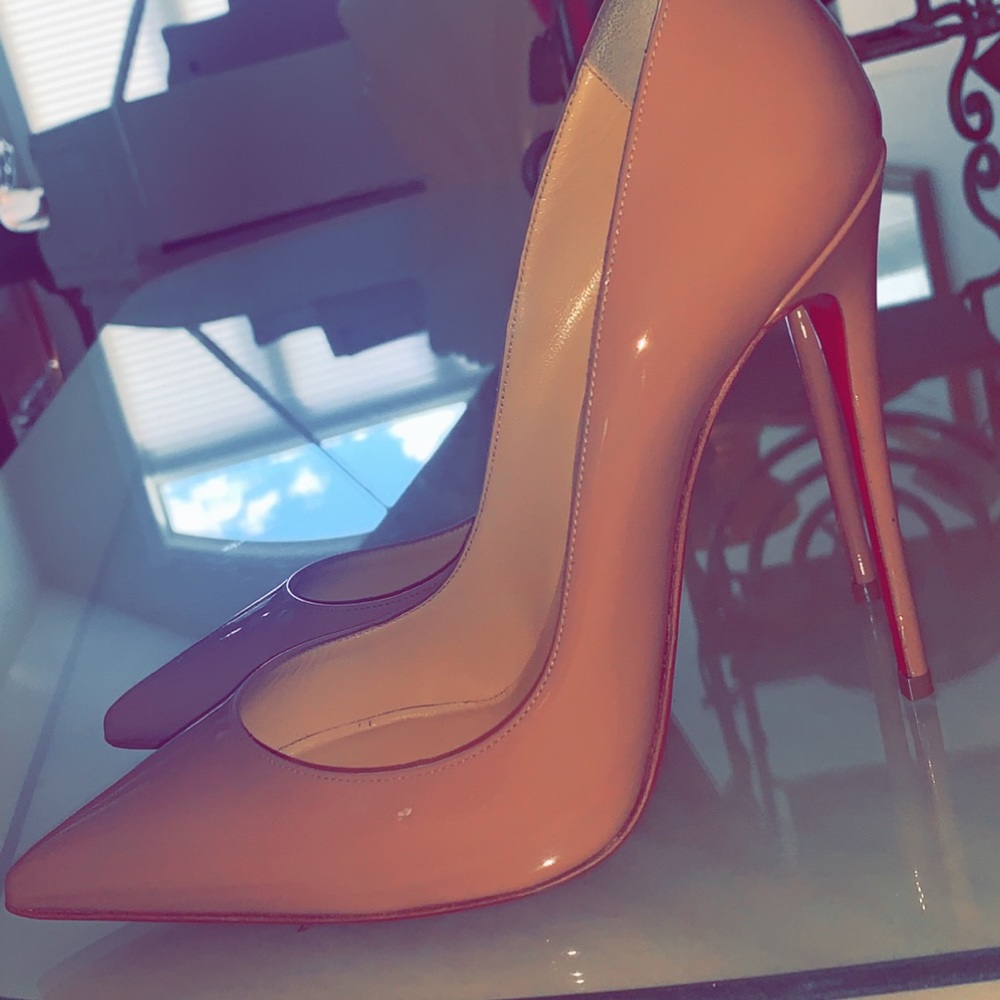 NEW Christian Louboutin So Kate 120 Nude Patent Leather Pump✨ - Picture 8 of 8